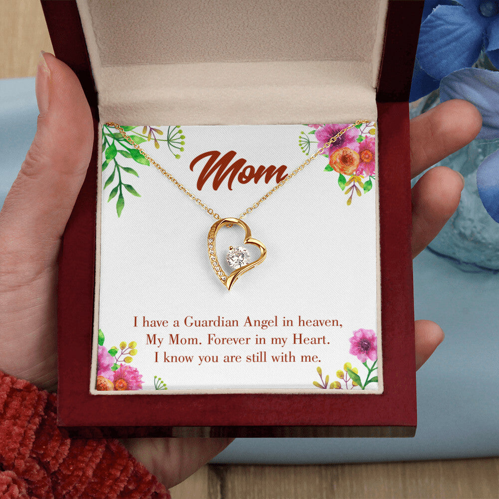 To Mom Remembrance Message Forever in My Heart Forever Necklace w Message Card-Express Your Love Gifts