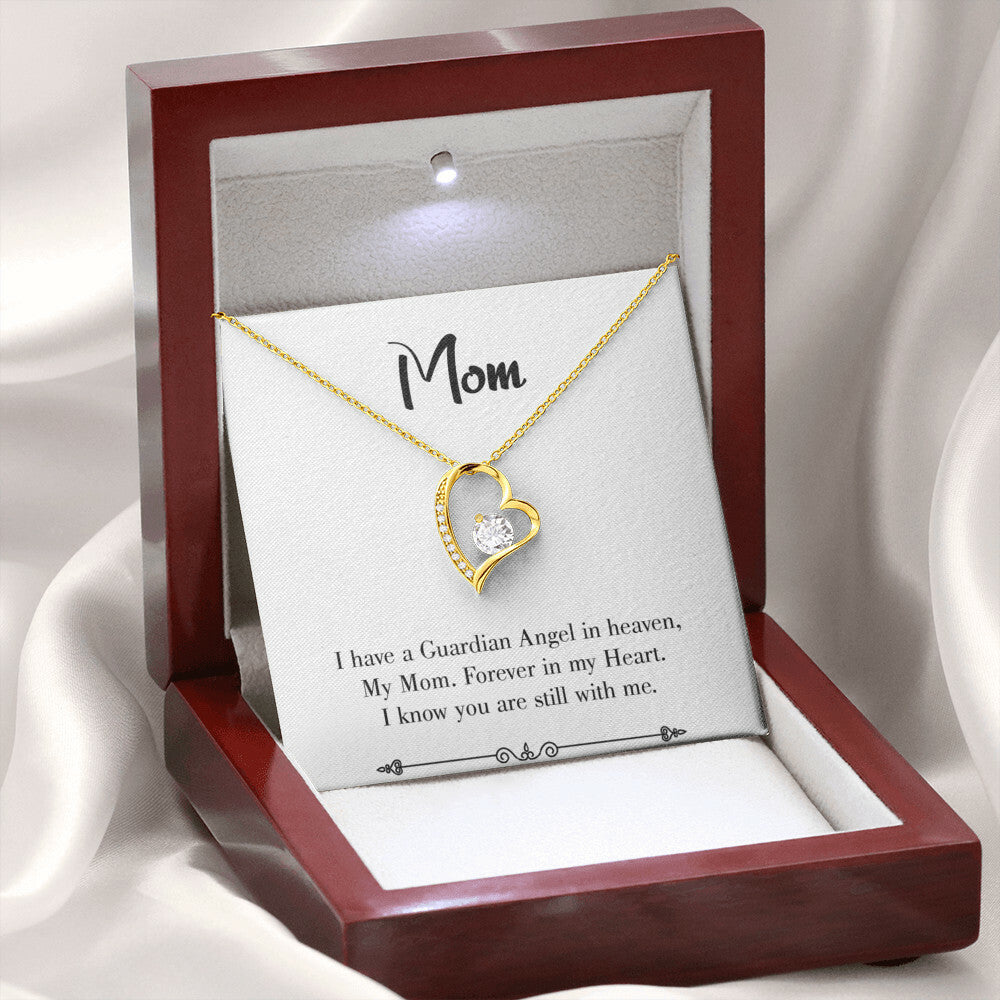 To Mom Remembrance Message Forever in My Heart White Forever Necklace w Message Card-Express Your Love Gifts