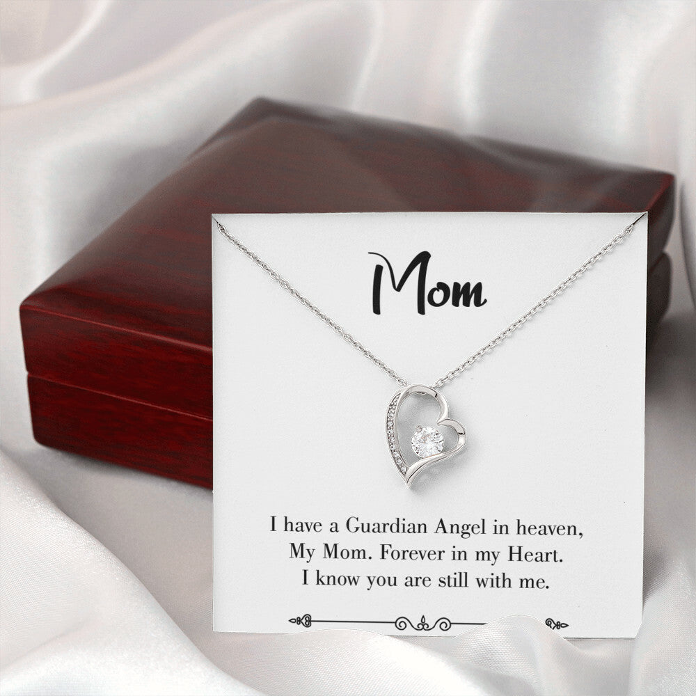 To Mom Remembrance Message Forever in My Heart White Forever Necklace w Message Card-Express Your Love Gifts