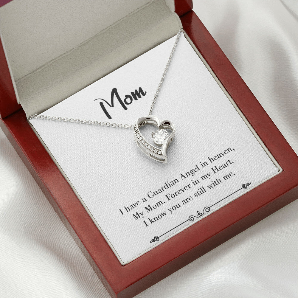 To Mom Remembrance Message Forever in My Heart White Forever Necklace w Message Card-Express Your Love Gifts