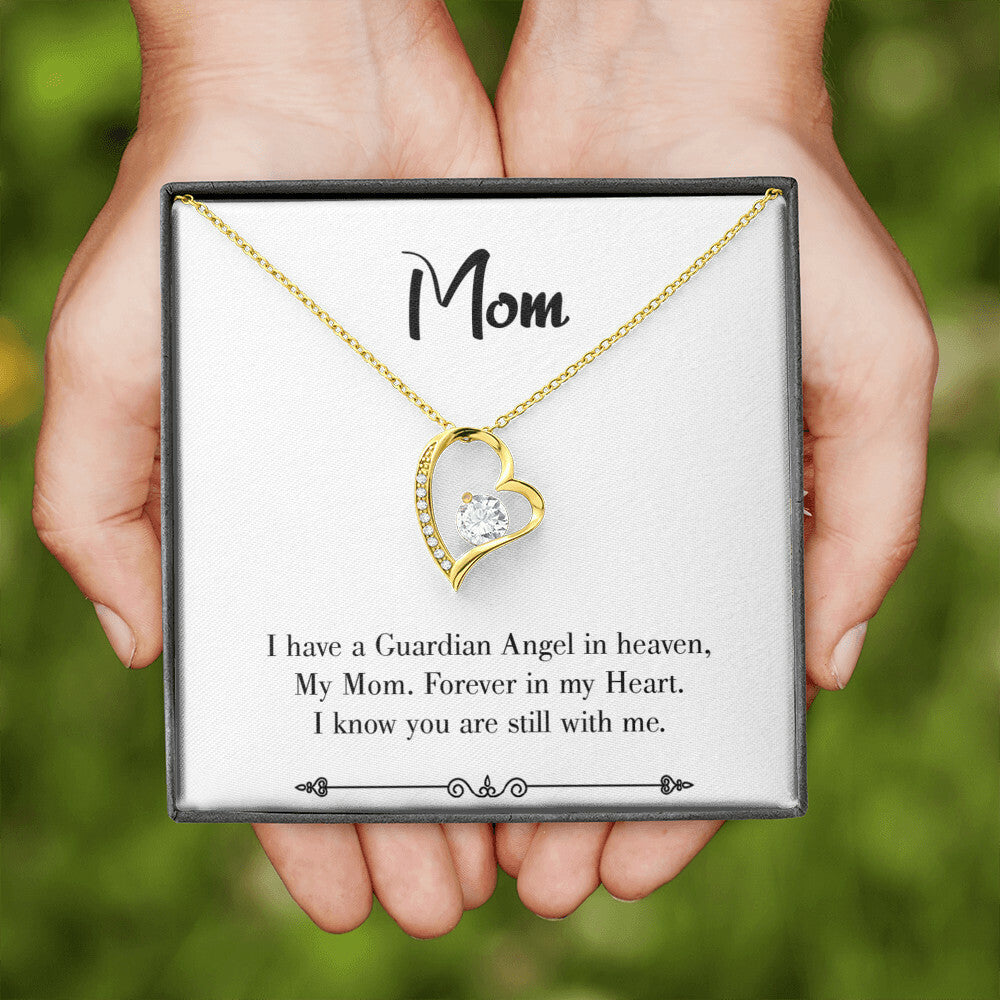 To Mom Remembrance Message Forever in My Heart White Forever Necklace w Message Card-Express Your Love Gifts