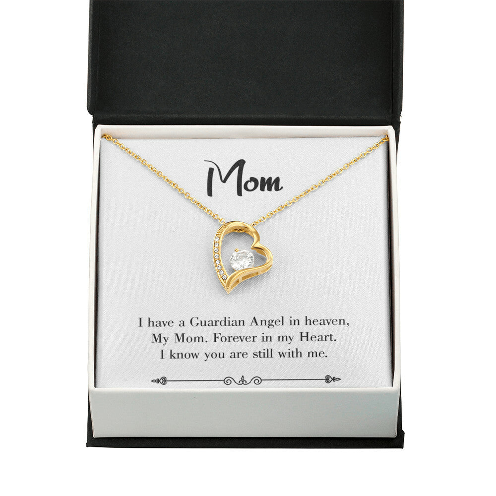 To Mom Remembrance Message Forever in My Heart White Forever Necklace w Message Card-Express Your Love Gifts