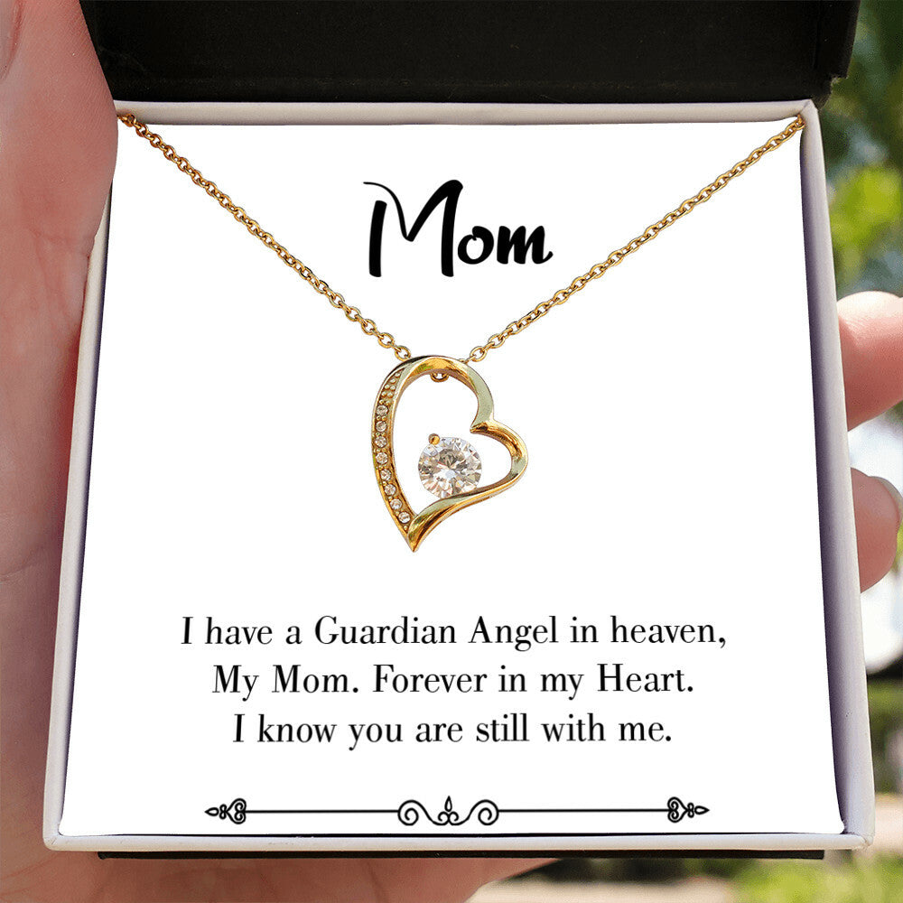 To Mom Remembrance Message Forever in My Heart White Forever Necklace w Message Card-Express Your Love Gifts