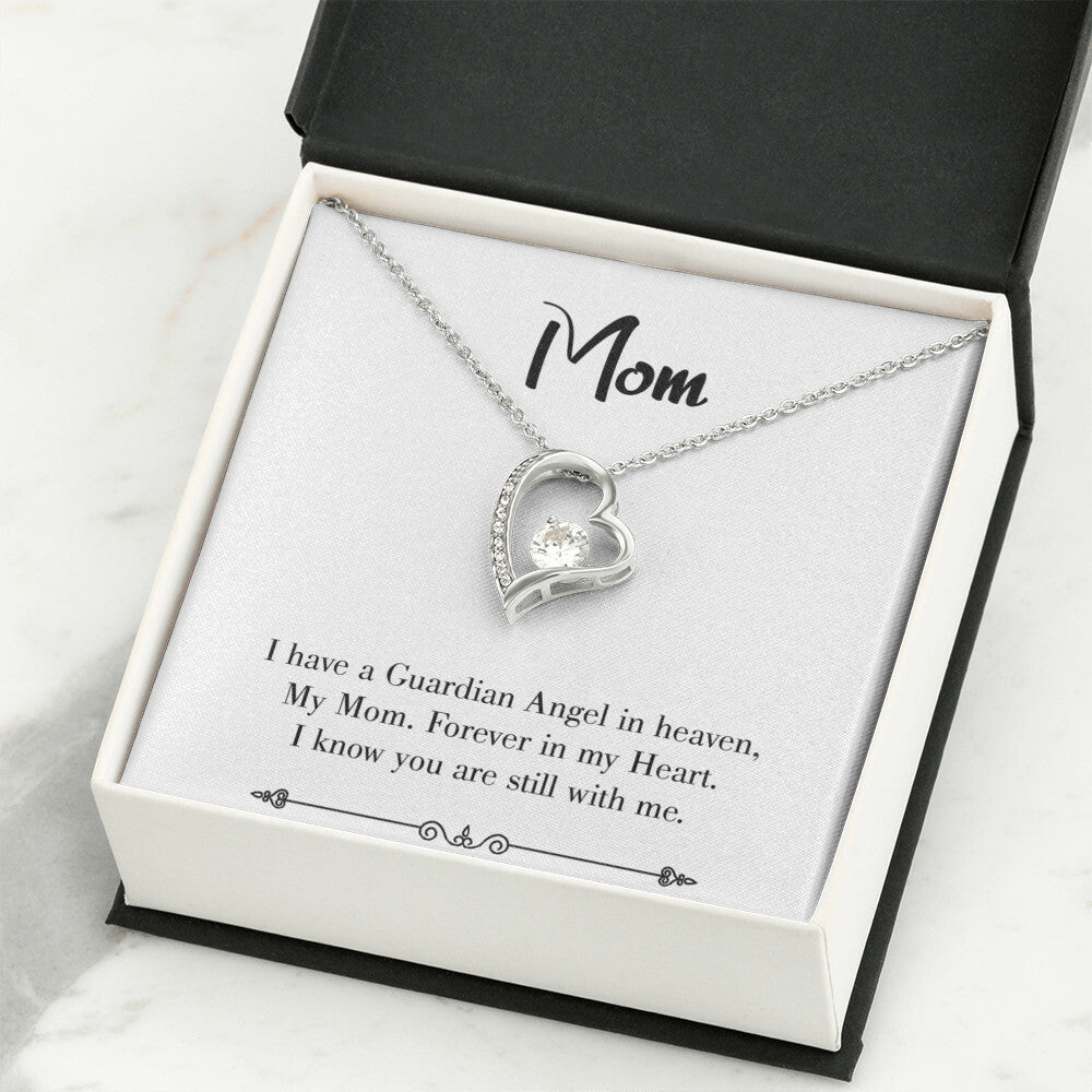 To Mom Remembrance Message Forever in My Heart White Forever Necklace w Message Card-Express Your Love Gifts