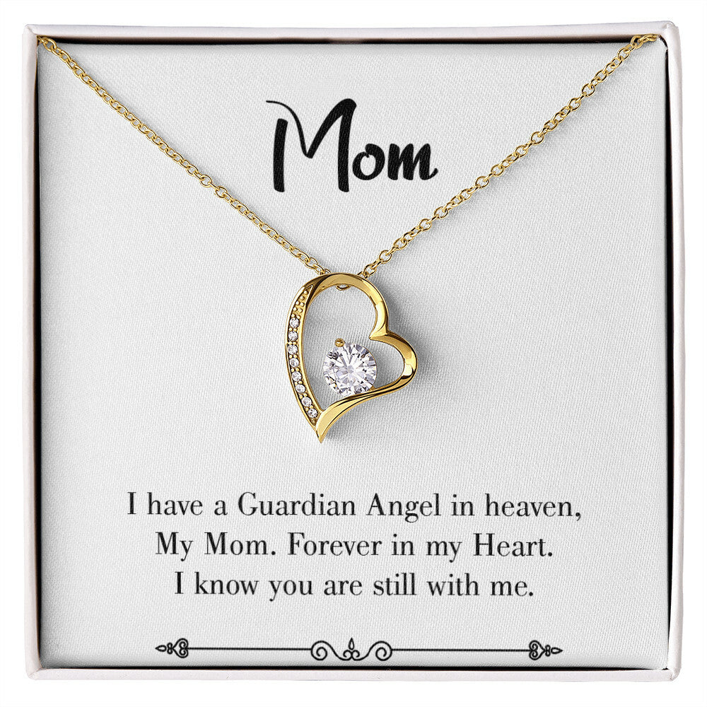 To Mom Remembrance Message Forever in My Heart White Forever Necklace w Message Card-Express Your Love Gifts