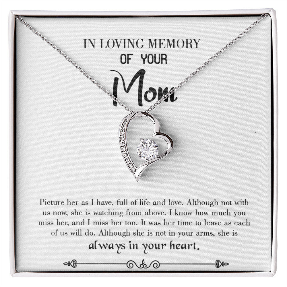 To Mom Remembrance Message Full Life Forever Necklace w Message Card-Express Your Love Gifts