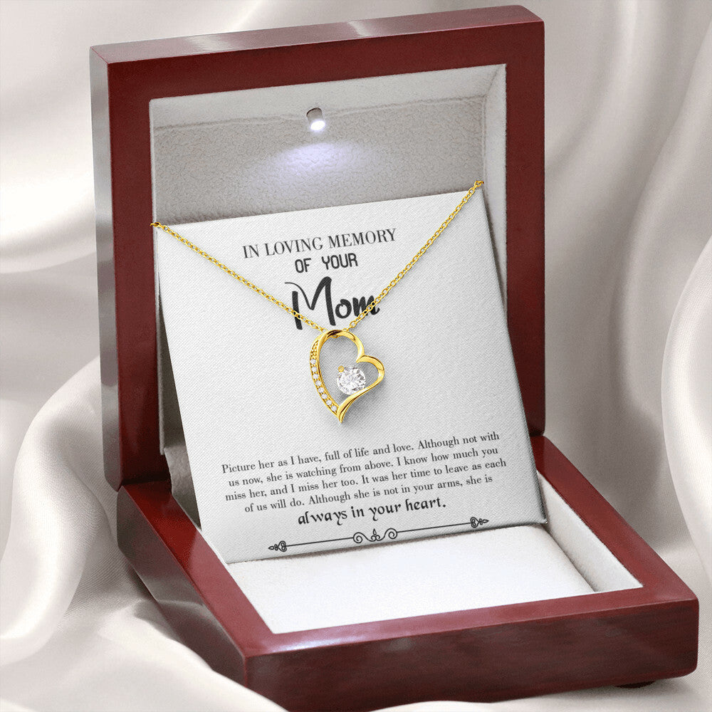 To Mom Remembrance Message Full Life Forever Necklace w Message Card-Express Your Love Gifts