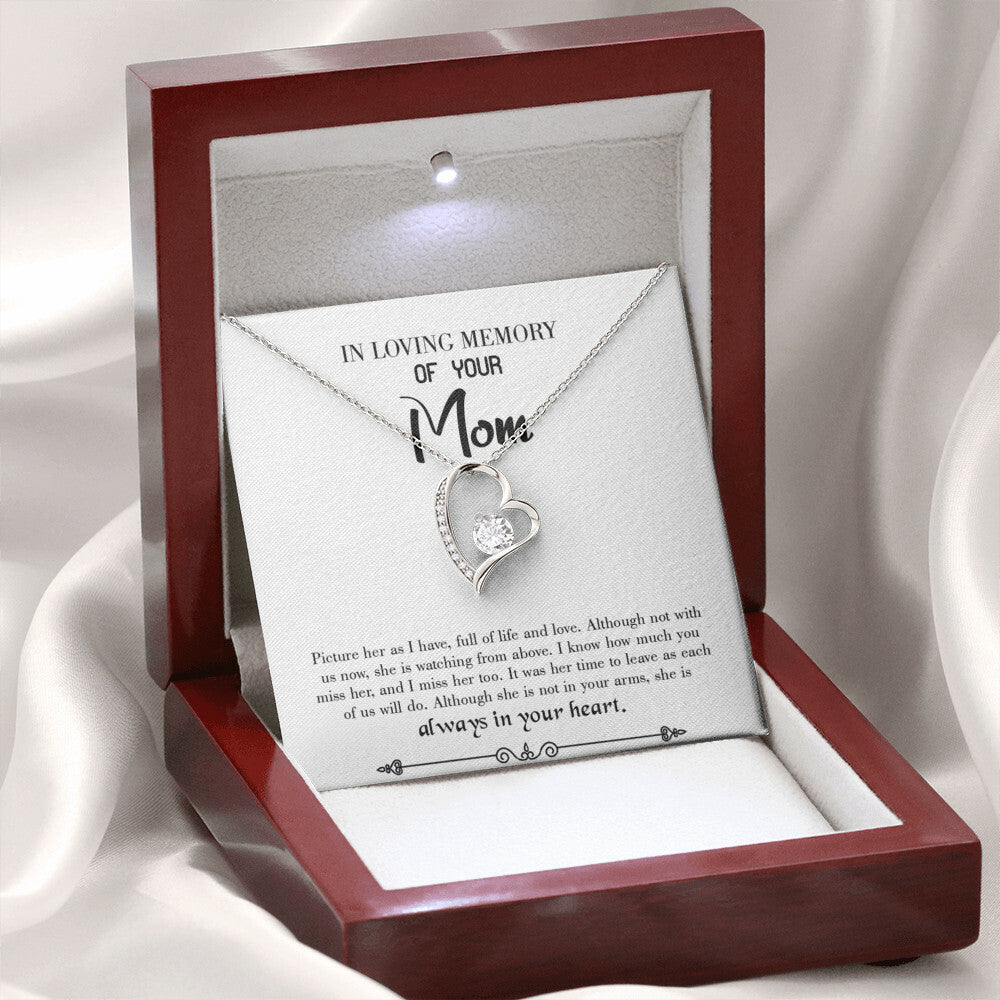 To Mom Remembrance Message Full Life Forever Necklace w Message Card-Express Your Love Gifts