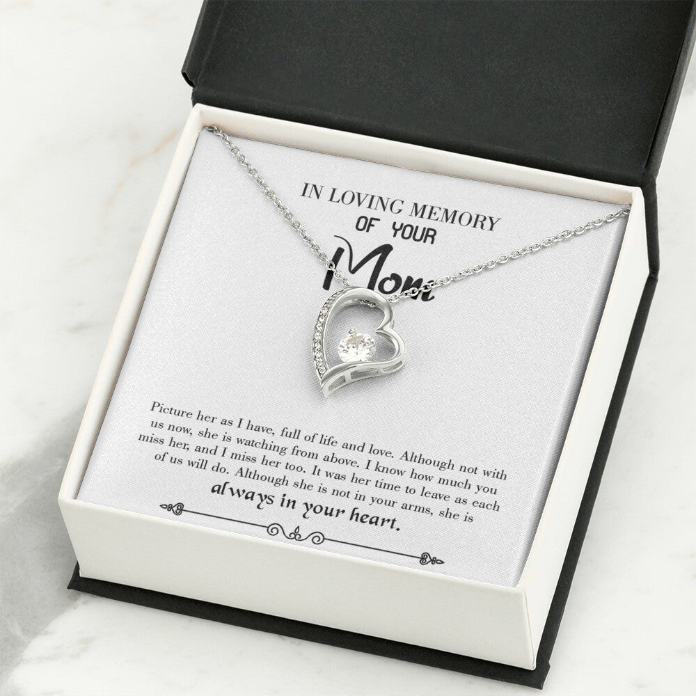 To Mom Remembrance Message Full Life Forever Necklace w Message Card-Express Your Love Gifts