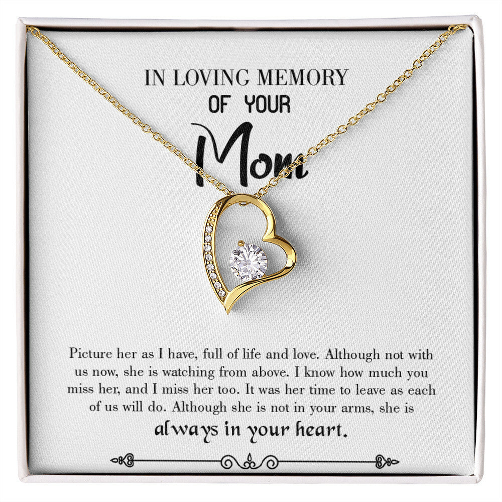 To Mom Remembrance Message Full Life Forever Necklace w Message Card-Express Your Love Gifts