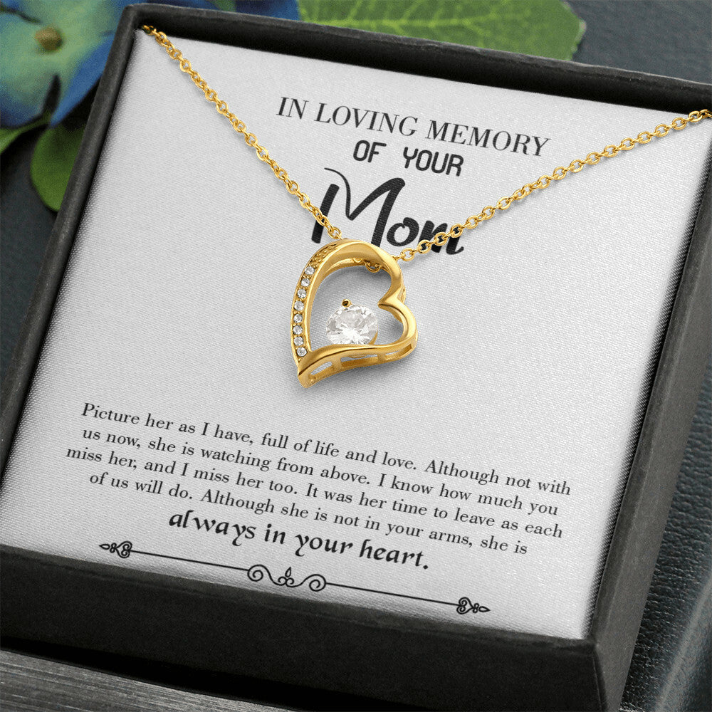 To Mom Remembrance Message Full Life Forever Necklace w Message Card-Express Your Love Gifts