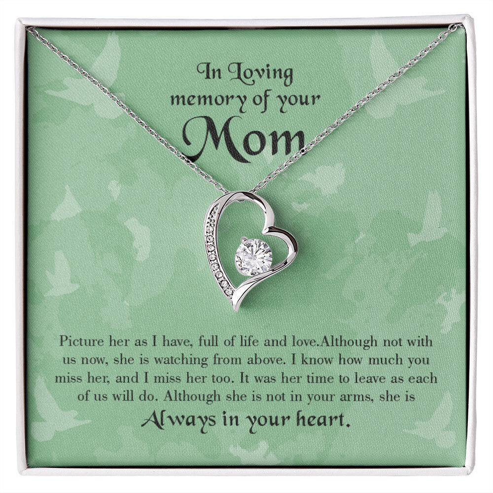 To Mom Remembrance Message Full of Life Forever Necklace w Message Card-Express Your Love Gifts