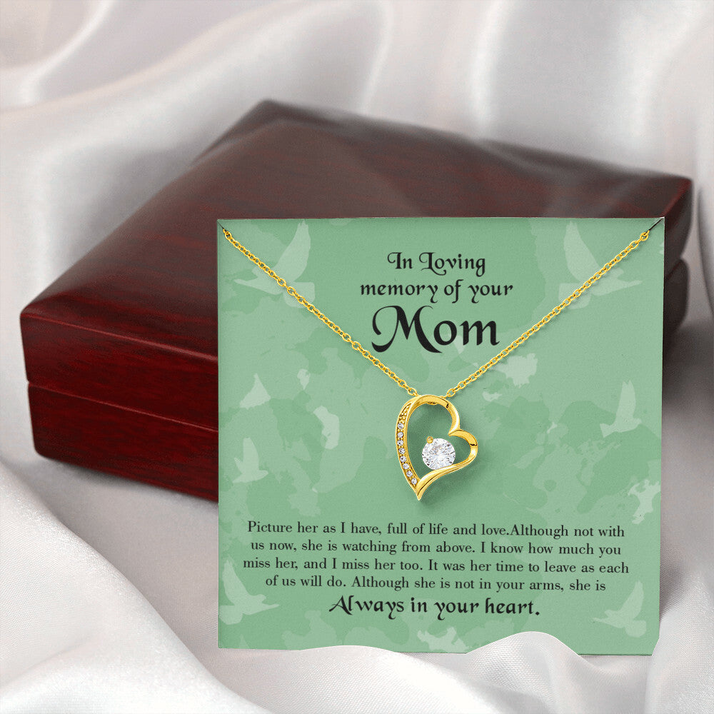 To Mom Remembrance Message Full of Life Forever Necklace w Message Card-Express Your Love Gifts