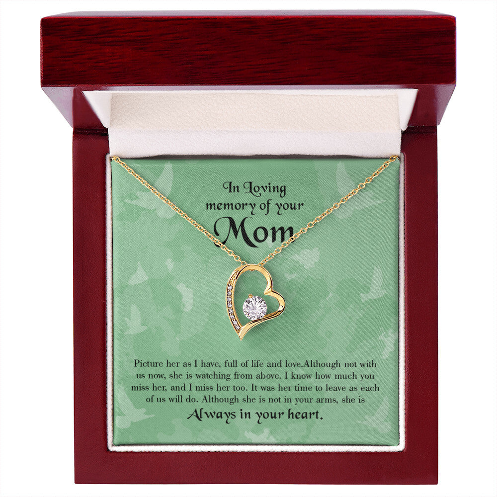 To Mom Remembrance Message Full of Life Forever Necklace w Message Card-Express Your Love Gifts