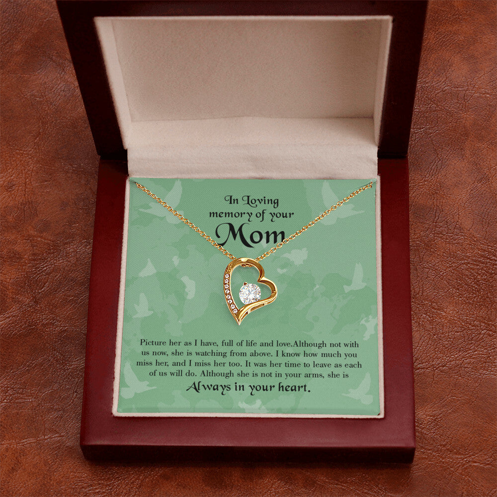 To Mom Remembrance Message Full of Life Forever Necklace w Message Card-Express Your Love Gifts