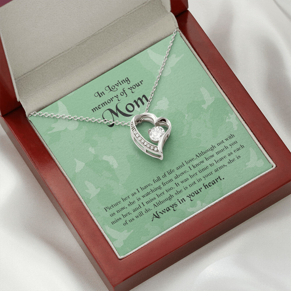 To Mom Remembrance Message Full of Life Forever Necklace w Message Card-Express Your Love Gifts