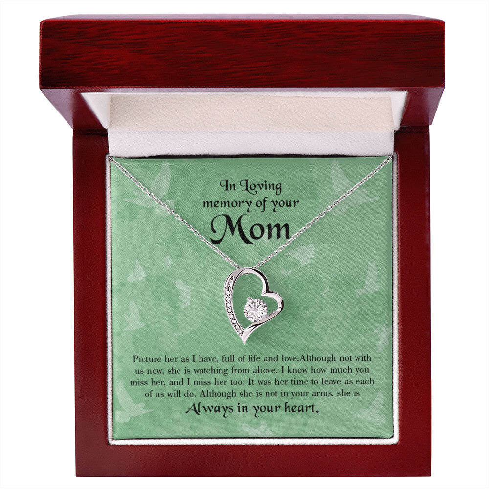 To Mom Remembrance Message Full of Life Forever Necklace w Message Card-Express Your Love Gifts