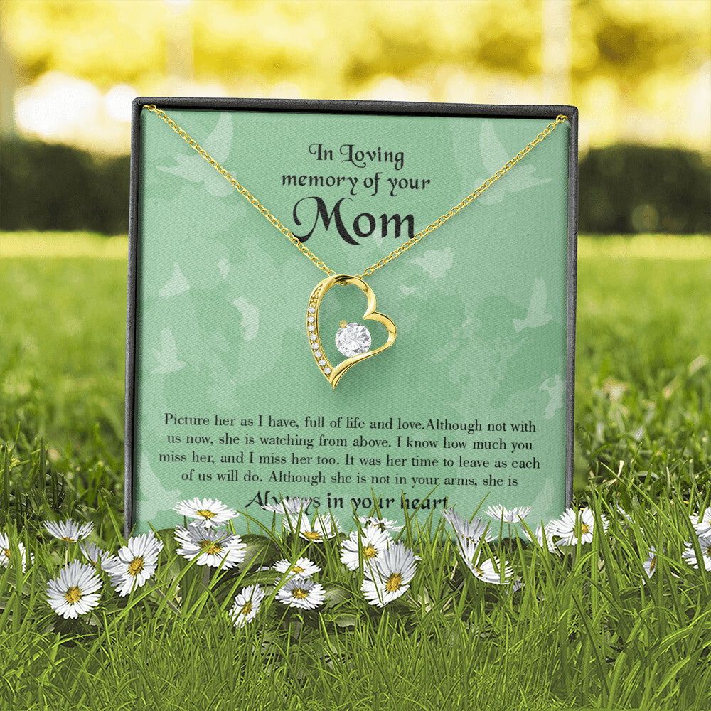 To Mom Remembrance Message Full of Life Forever Necklace w Message Card-Express Your Love Gifts