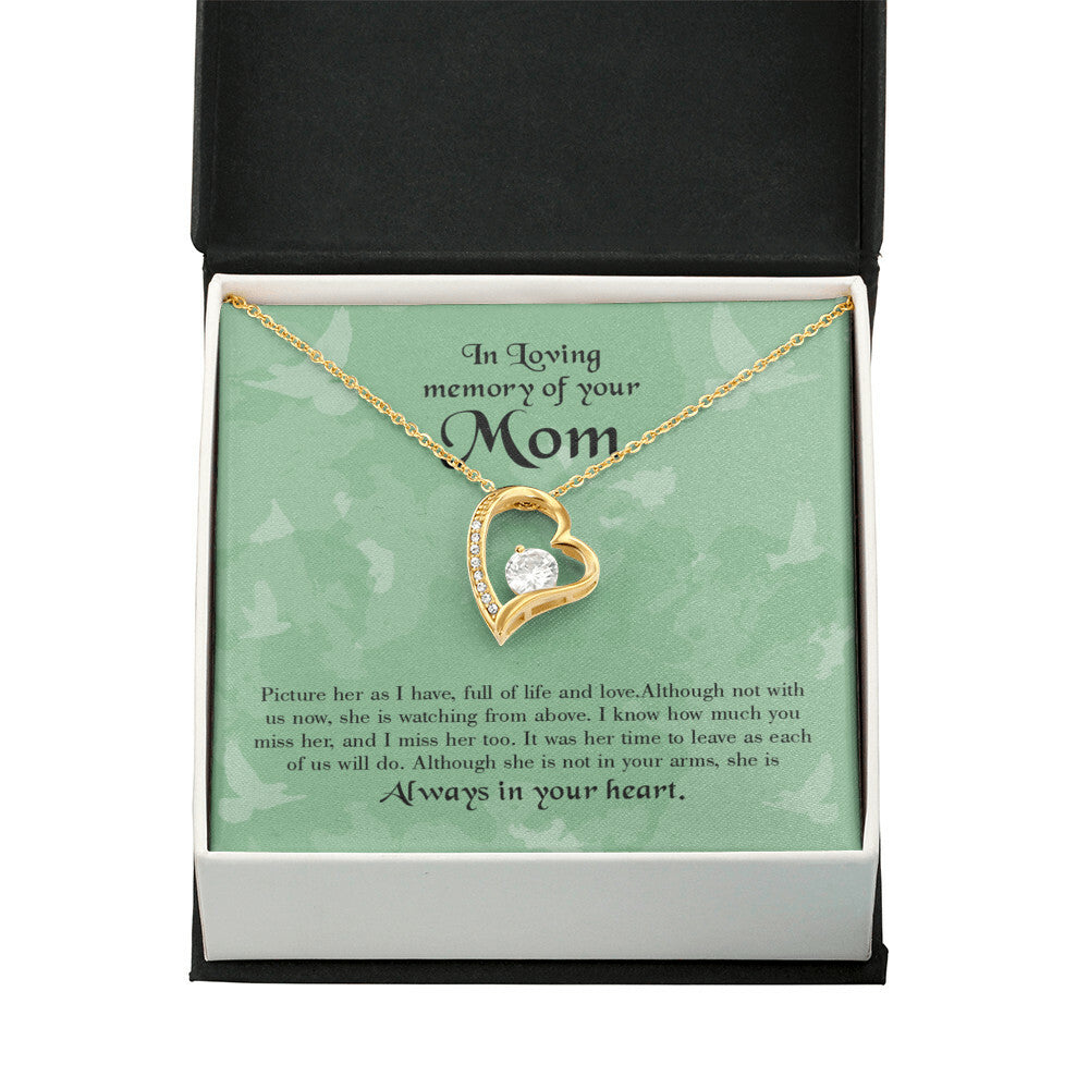 To Mom Remembrance Message Full of Life Forever Necklace w Message Card-Express Your Love Gifts