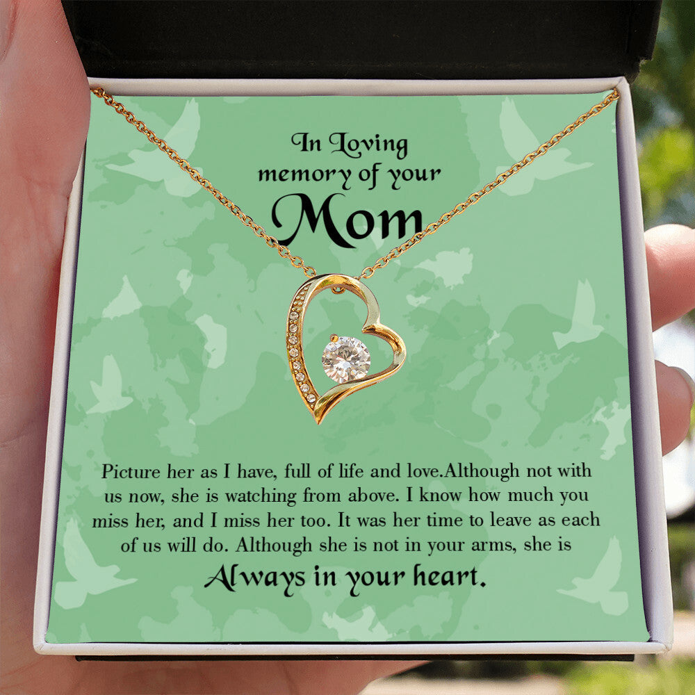 To Mom Remembrance Message Full of Life Forever Necklace w Message Card-Express Your Love Gifts