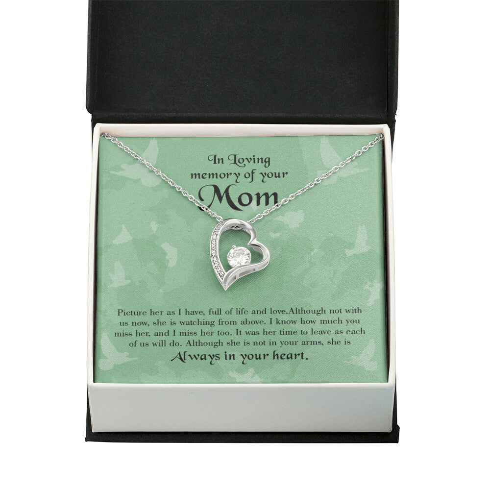 To Mom Remembrance Message Full of Life Forever Necklace w Message Card-Express Your Love Gifts