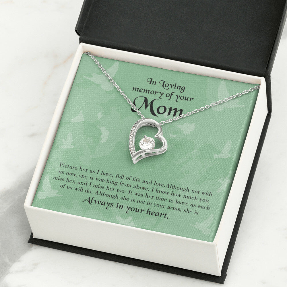 To Mom Remembrance Message Full of Life Forever Necklace w Message Card-Express Your Love Gifts