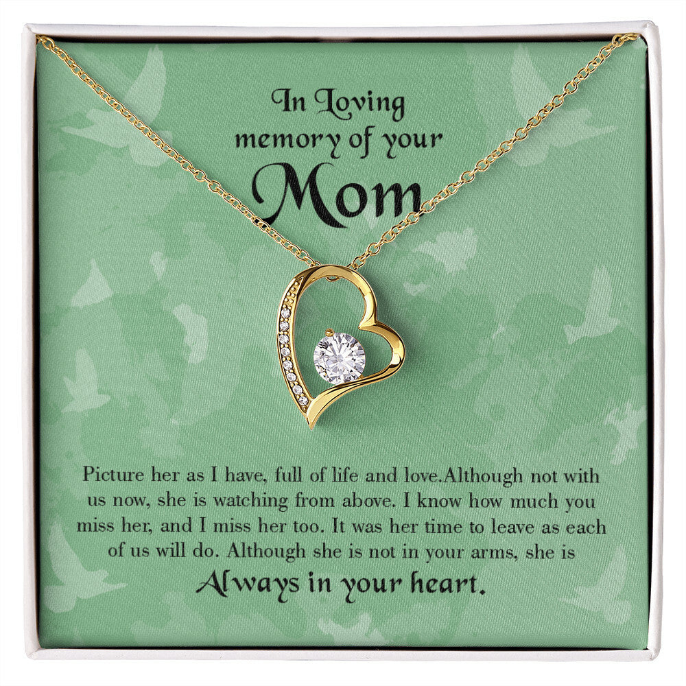 To Mom Remembrance Message Full of Life Forever Necklace w Message Card-Express Your Love Gifts