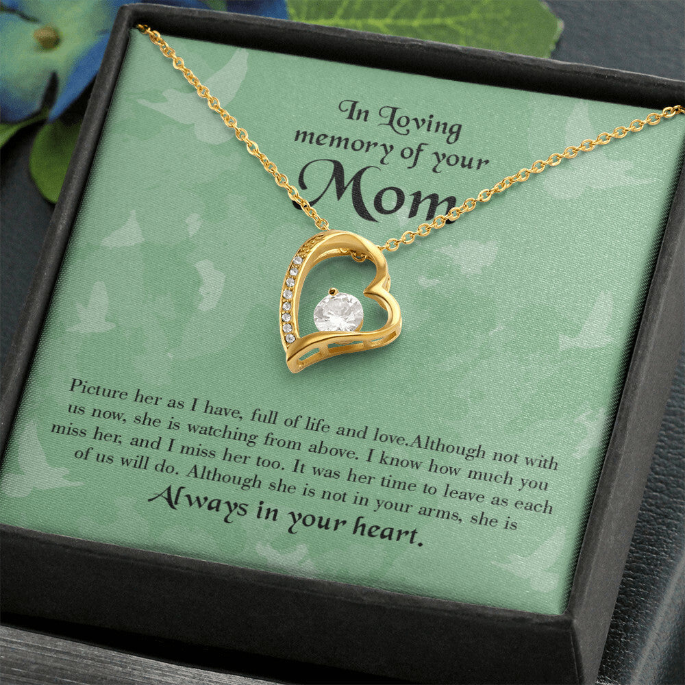 To Mom Remembrance Message Full of Life Forever Necklace w Message Card-Express Your Love Gifts