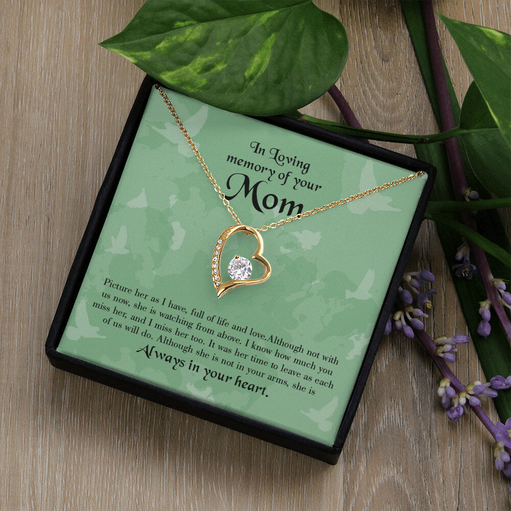 To Mom Remembrance Message Full of Life Forever Necklace w Message Card-Express Your Love Gifts