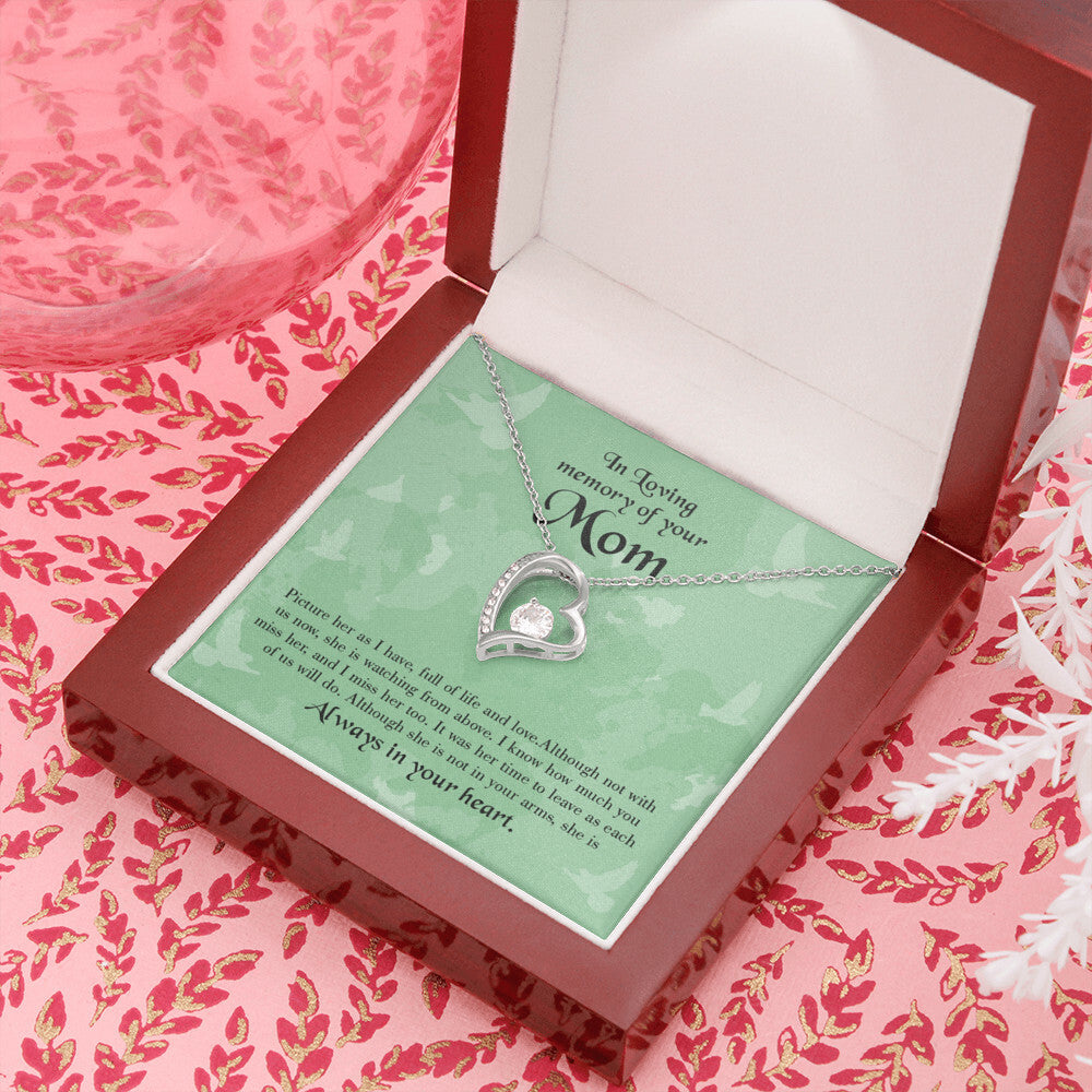 To Mom Remembrance Message Full of Life Forever Necklace w Message Card-Express Your Love Gifts