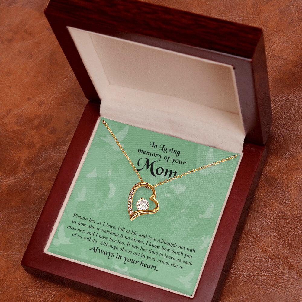 To Mom Remembrance Message Full of Life Forever Necklace w Message Card-Express Your Love Gifts