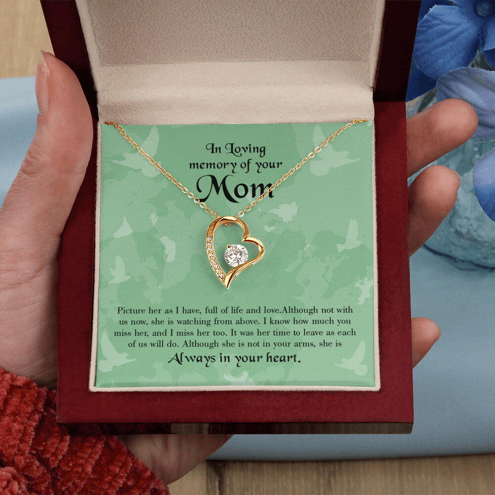 To Mom Remembrance Message Full of Life Forever Necklace w Message Card-Express Your Love Gifts