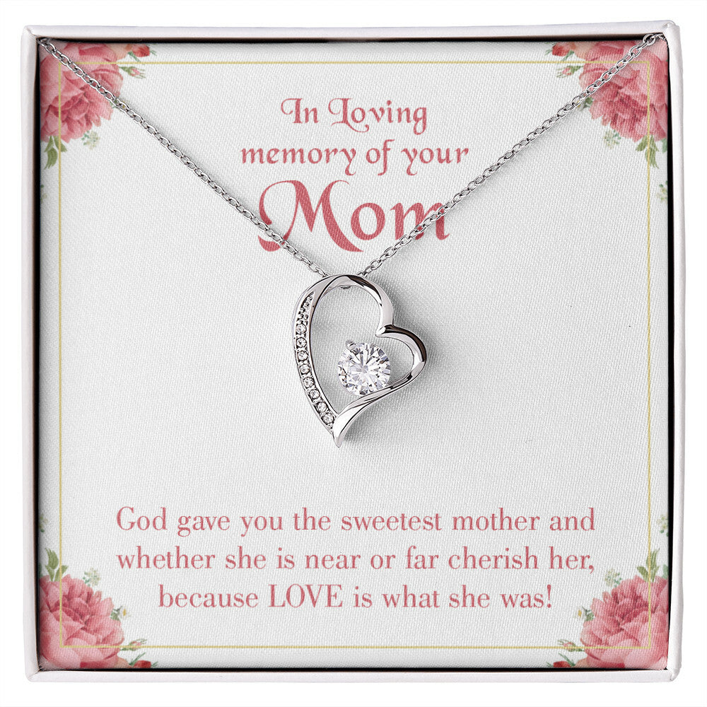 To Mom Remembrance Message God Gave Mother Forever Necklace w Message Card-Express Your Love Gifts