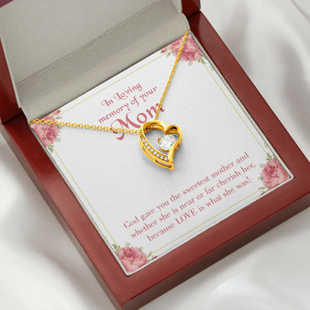 To Mom Remembrance Message God Gave Mother Forever Necklace w Message Card-Express Your Love Gifts