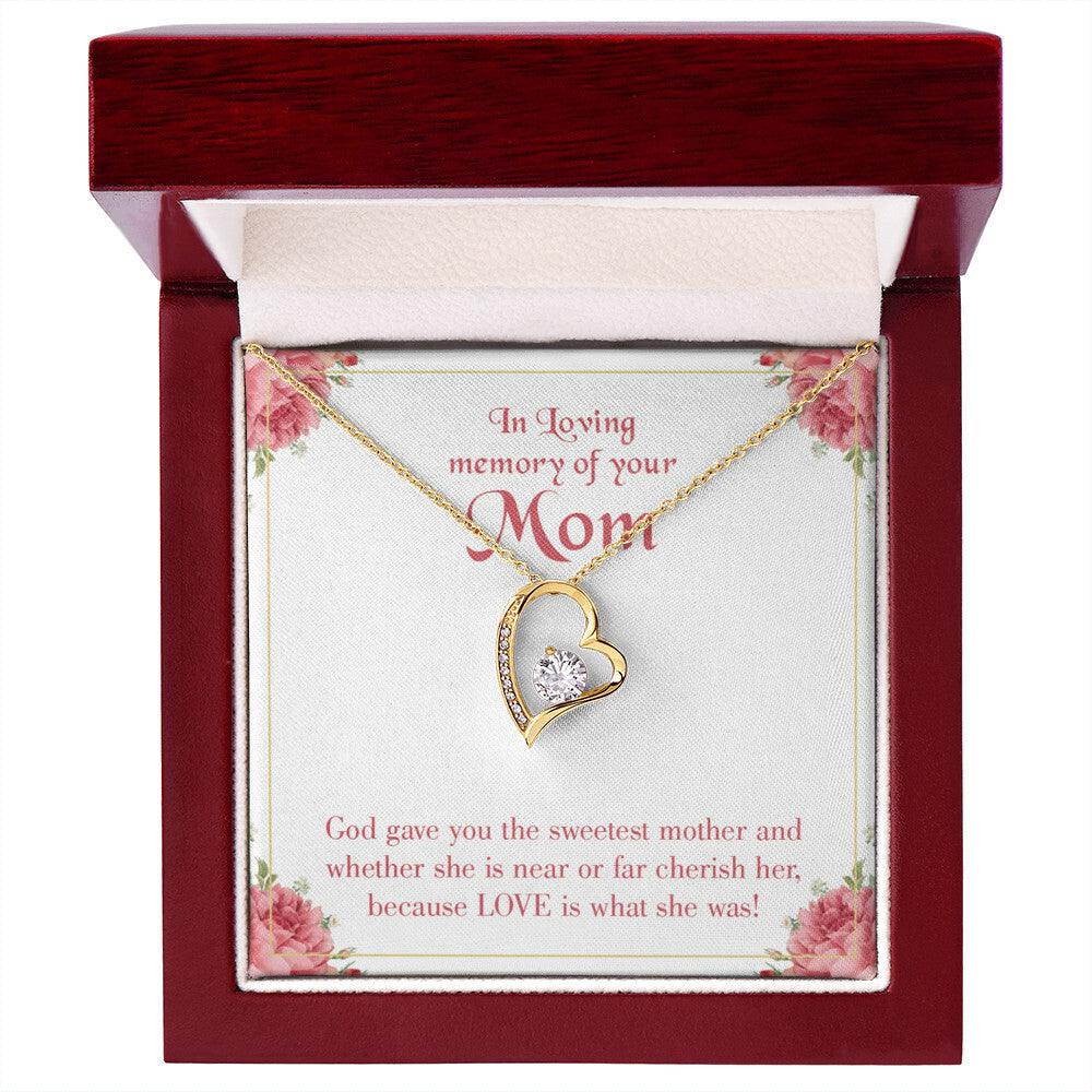 To Mom Remembrance Message God Gave Mother Forever Necklace w Message Card-Express Your Love Gifts