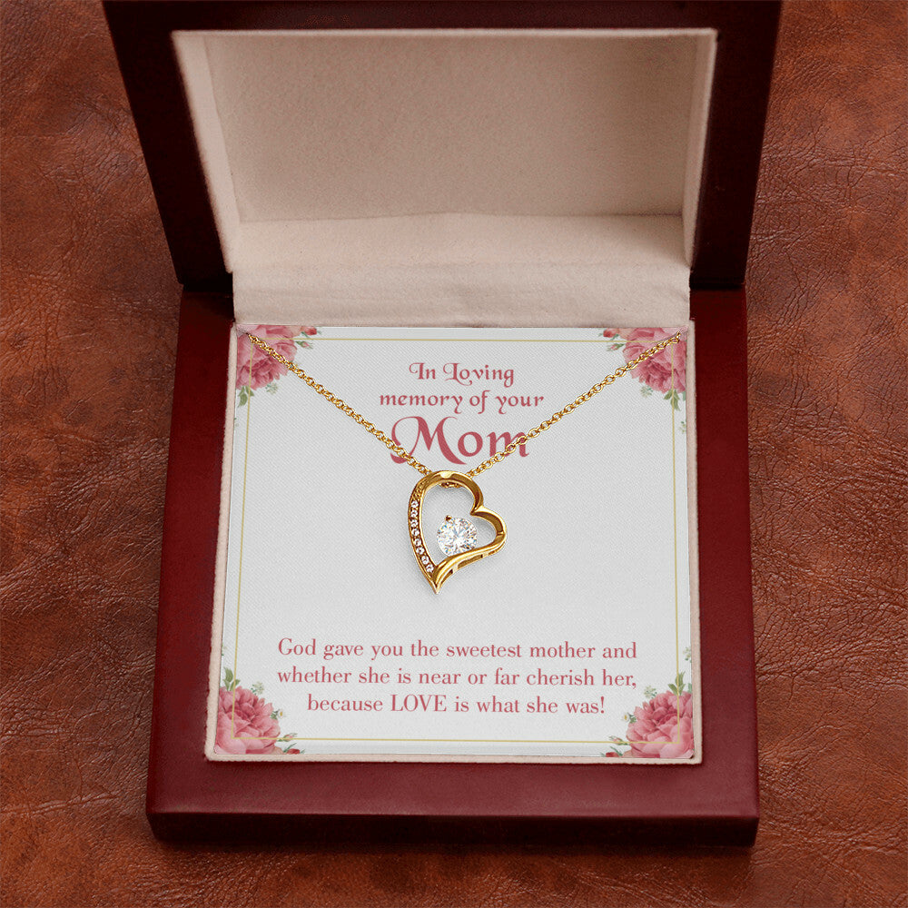 To Mom Remembrance Message God Gave Mother Forever Necklace w Message Card-Express Your Love Gifts