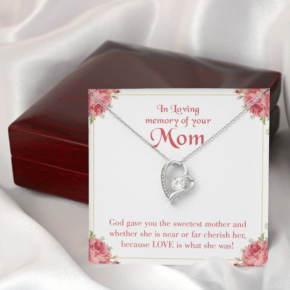 To Mom Remembrance Message God Gave Mother Forever Necklace w Message Card-Express Your Love Gifts