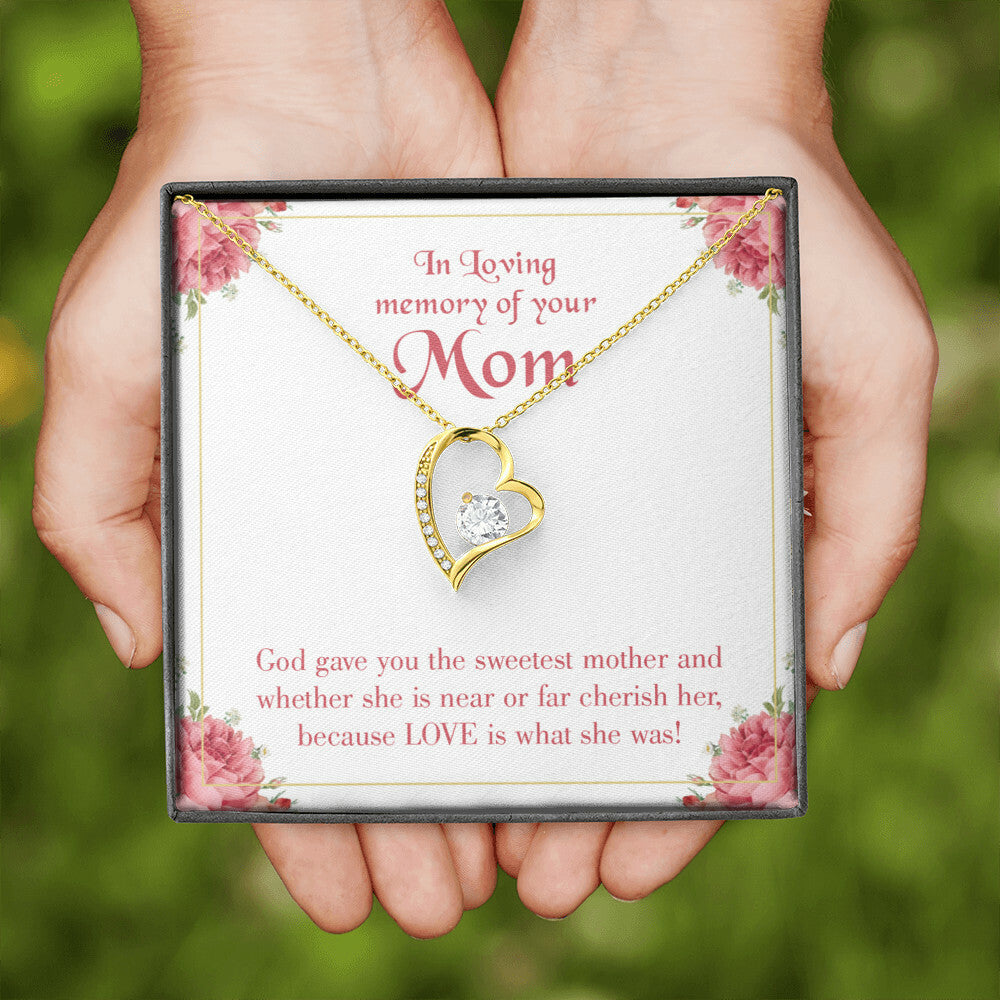 To Mom Remembrance Message God Gave Mother Forever Necklace w Message Card-Express Your Love Gifts