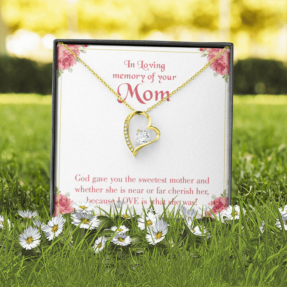 To Mom Remembrance Message God Gave Mother Forever Necklace w Message Card-Express Your Love Gifts