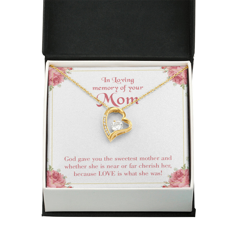 To Mom Remembrance Message God Gave Mother Forever Necklace w Message Card-Express Your Love Gifts