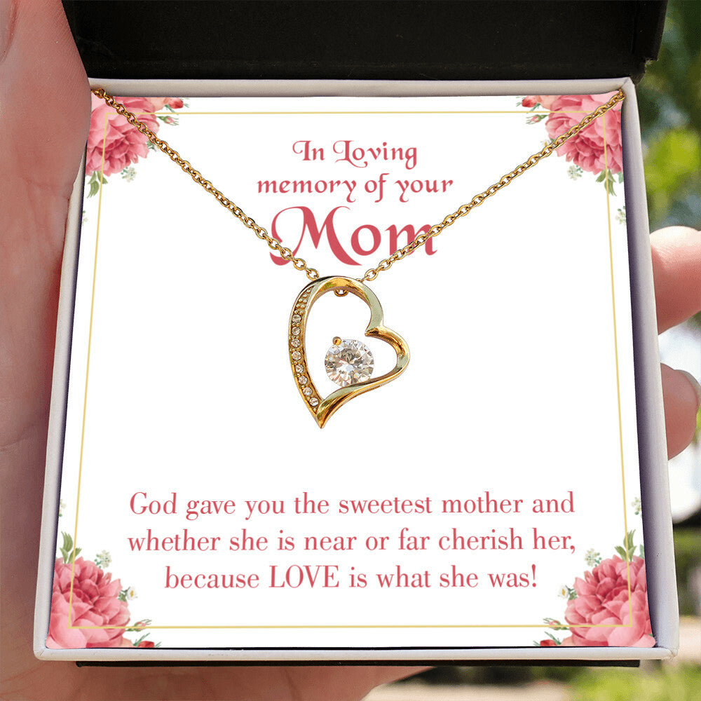 To Mom Remembrance Message God Gave Mother Forever Necklace w Message Card-Express Your Love Gifts