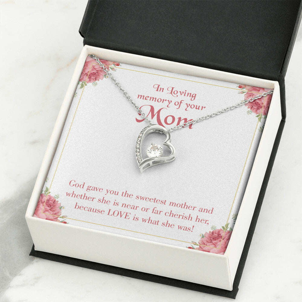 To Mom Remembrance Message God Gave Mother Forever Necklace w Message Card-Express Your Love Gifts
