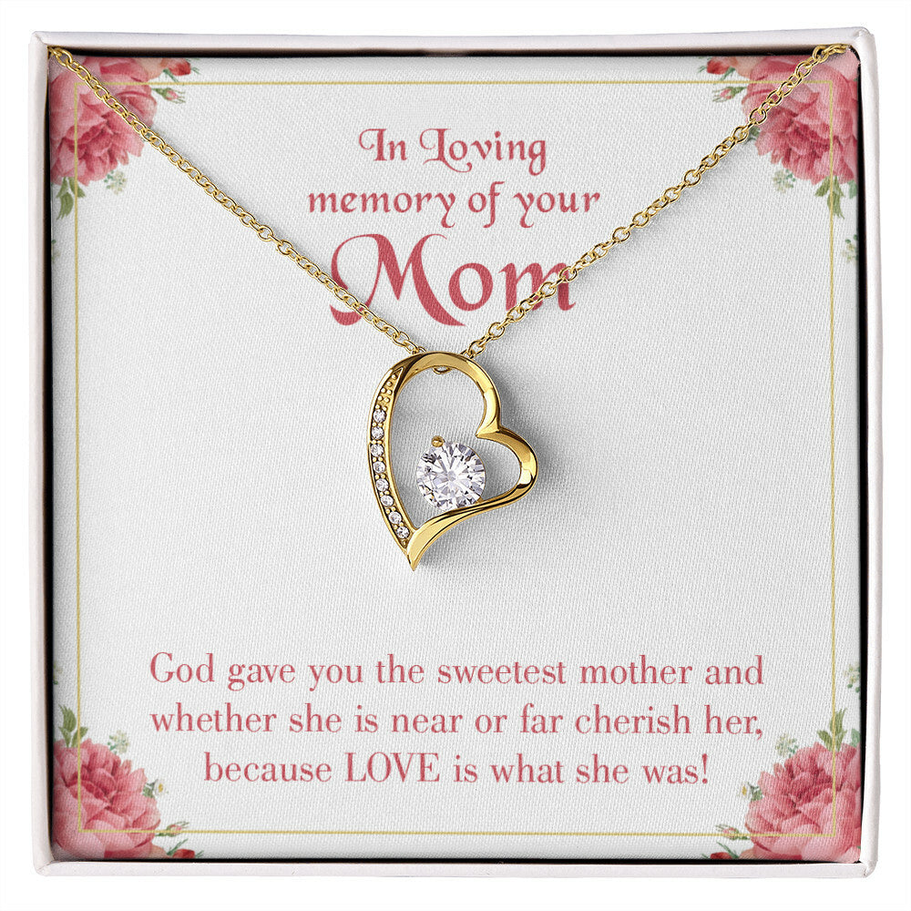 To Mom Remembrance Message God Gave Mother Forever Necklace w Message Card-Express Your Love Gifts