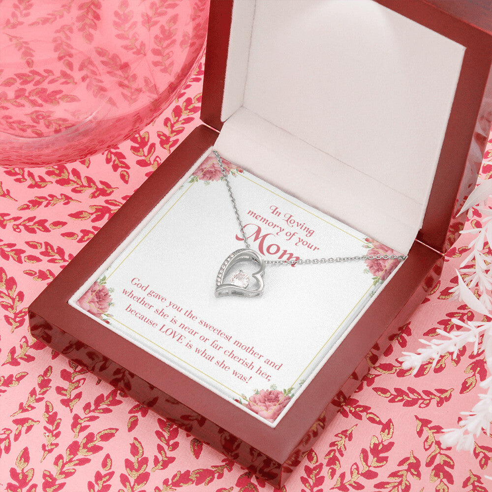 To Mom Remembrance Message God Gave Mother Forever Necklace w Message Card-Express Your Love Gifts