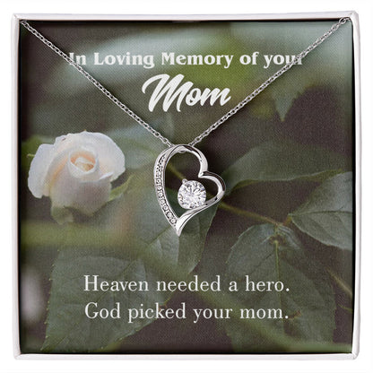 To Mom Remembrance Message God Picked Mom Forever Necklace w Message Card-Express Your Love Gifts