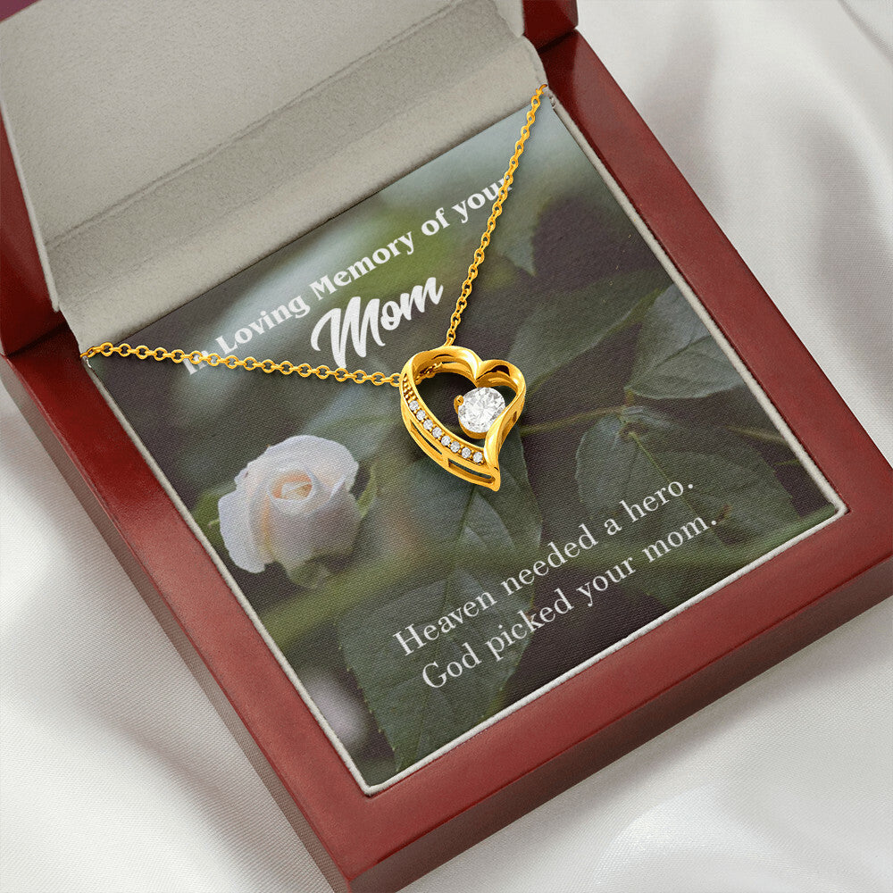 To Mom Remembrance Message God Picked Mom Forever Necklace w Message Card-Express Your Love Gifts