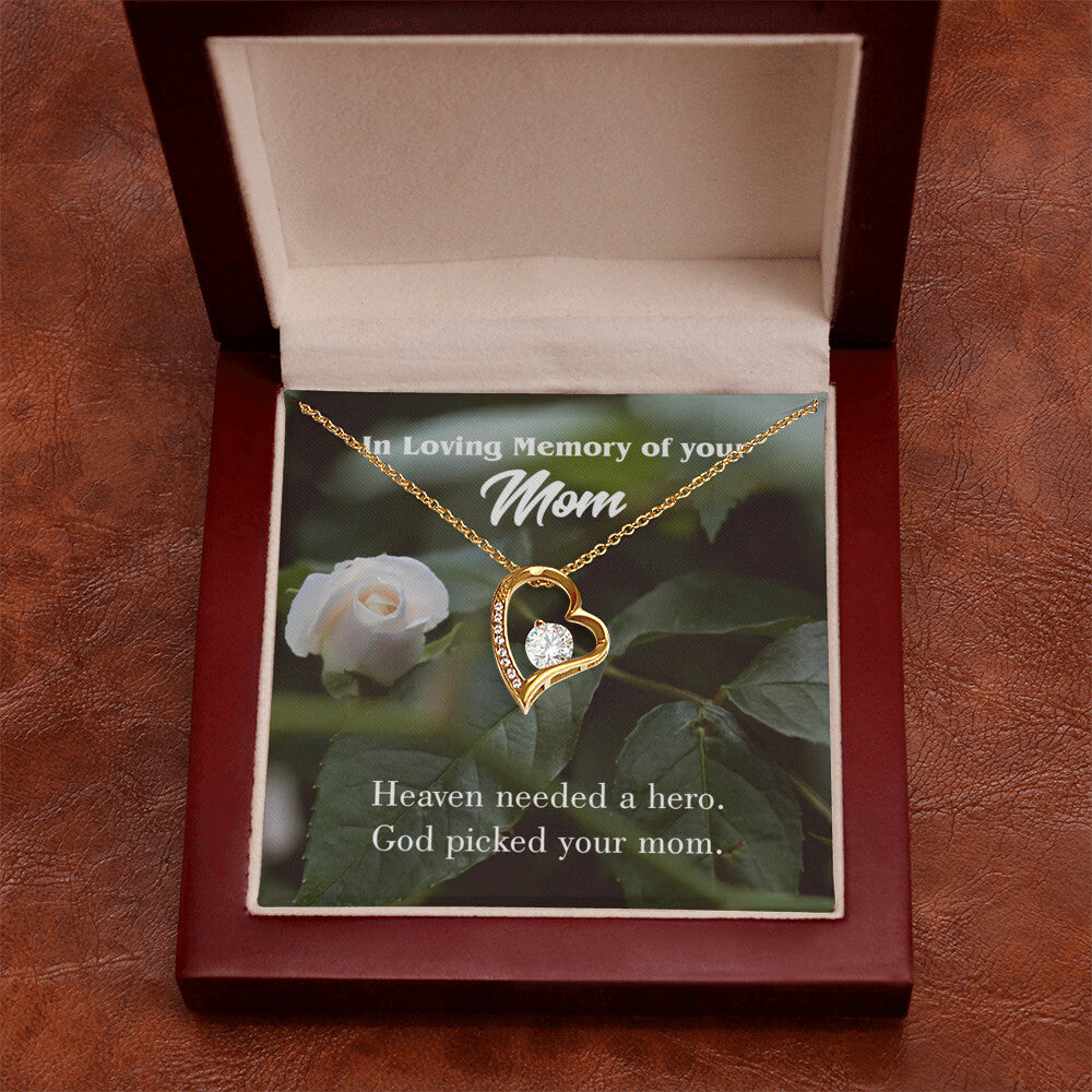 To Mom Remembrance Message God Picked Mom Forever Necklace w Message Card-Express Your Love Gifts