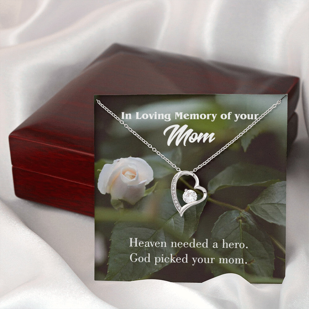 To Mom Remembrance Message God Picked Mom Forever Necklace w Message Card-Express Your Love Gifts