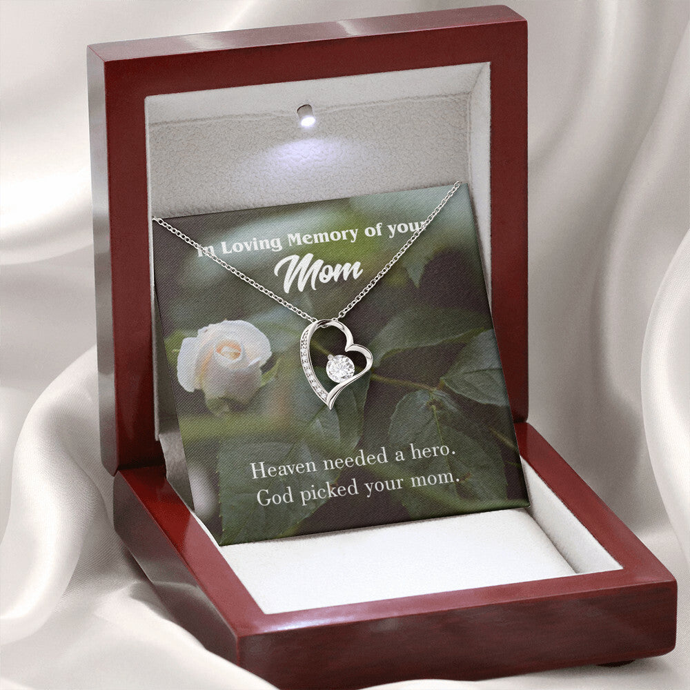 To Mom Remembrance Message God Picked Mom Forever Necklace w Message Card-Express Your Love Gifts