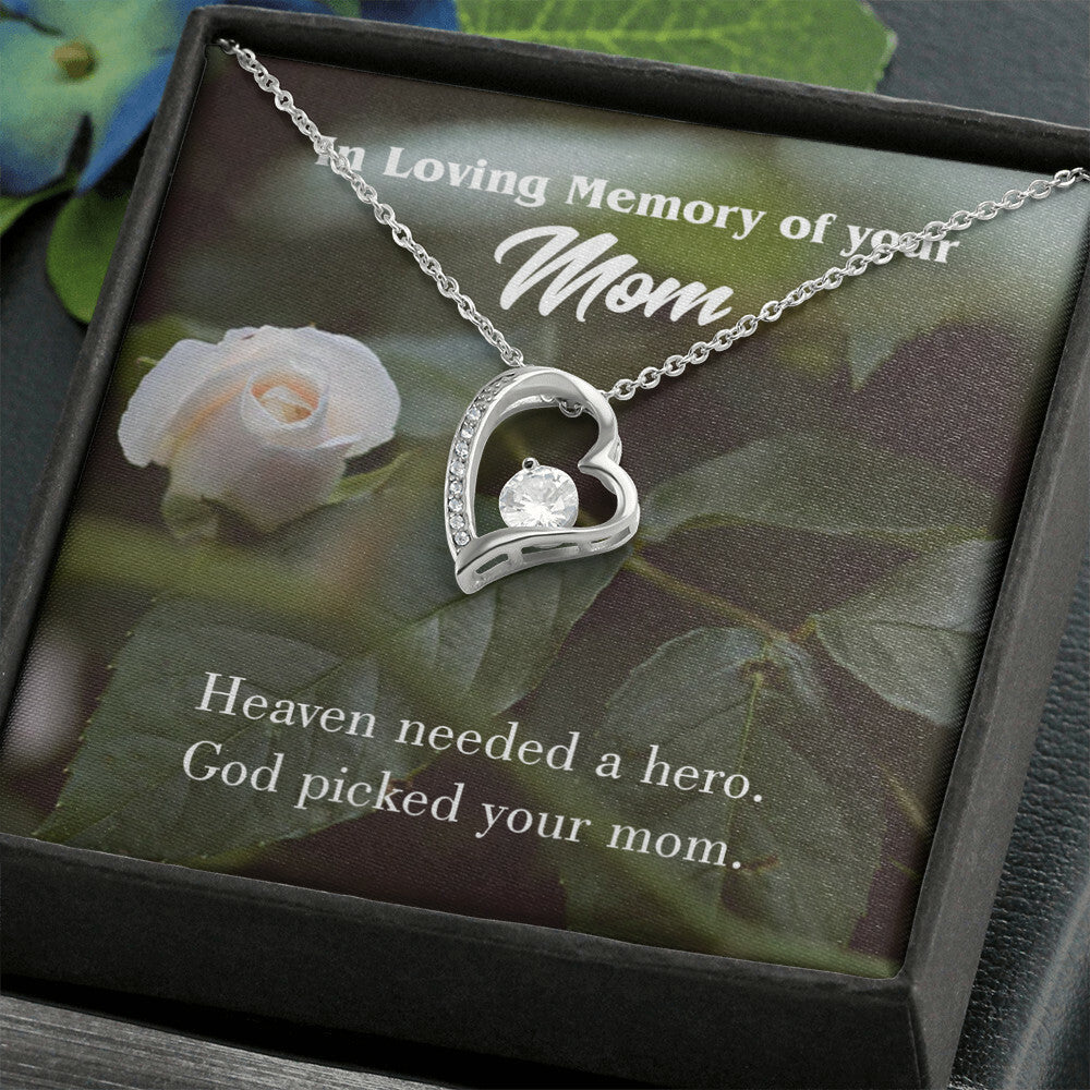 To Mom Remembrance Message God Picked Mom Forever Necklace w Message Card-Express Your Love Gifts